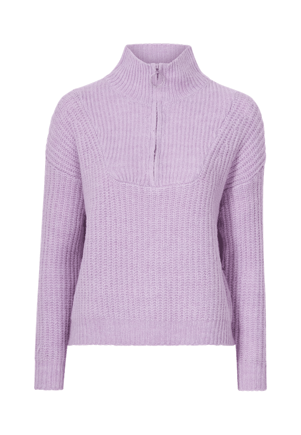Only - Tröja onlEmily Life L/S Zip Pullover Knt - Lila