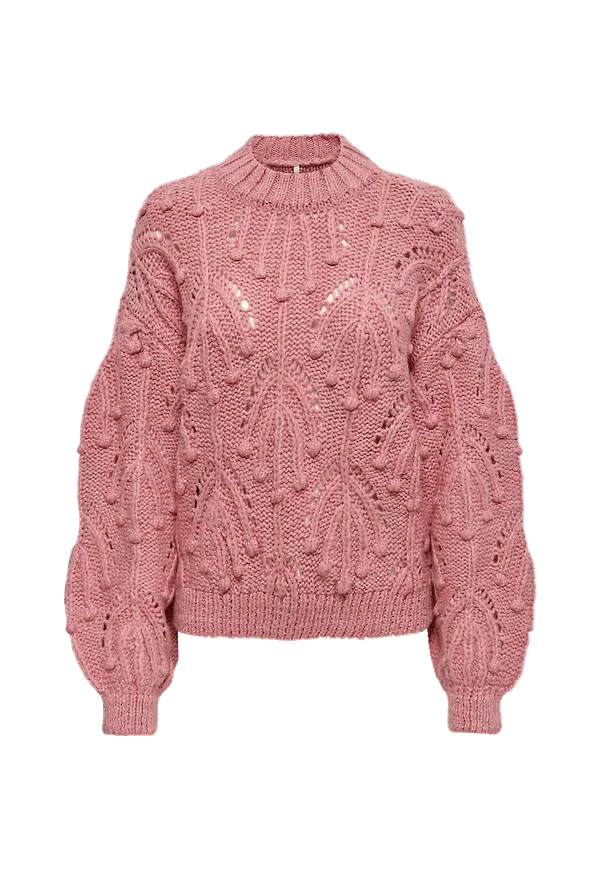 Only - Tröja onlJane L/S Structure Pullover Knt - Rosa - 34