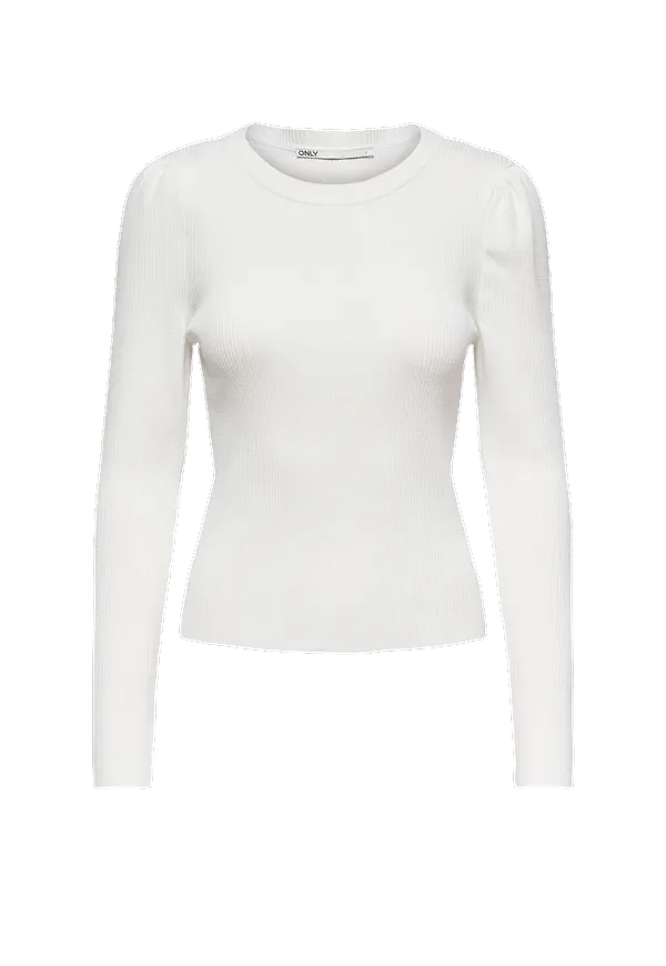 Only - Tröja onlSally L/S Puff Pullover Knt - Vit - 36