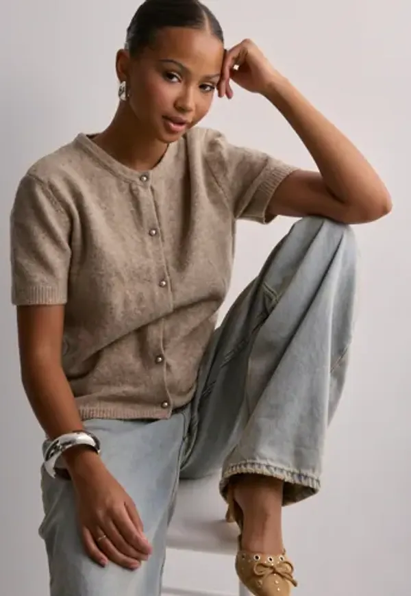 Only - Beige - Onlella S/S Cardigan Ex Knt