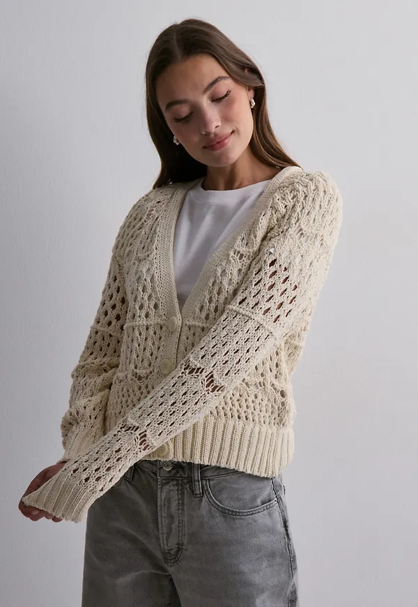 Only - Beige - Onlgloria Life L/S V-Neck Cardigan