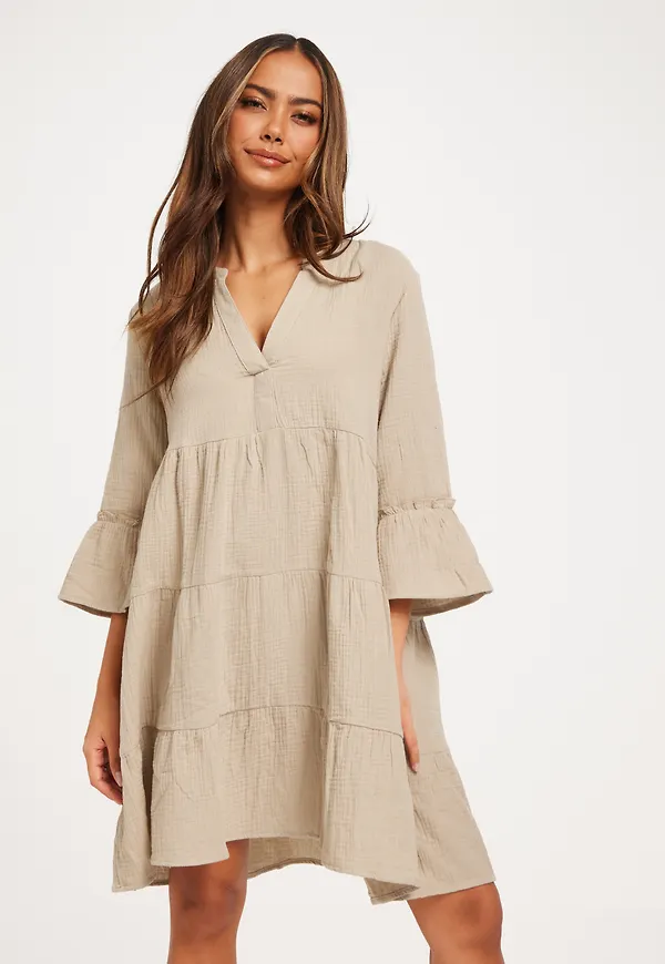 Only - Beige - Onlthyra Peplon Dress Noos Wvn