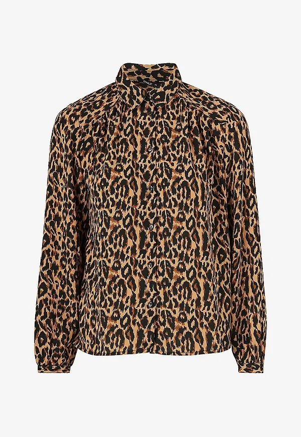 Only - Blus onlDemi L/S Shirt - Brun