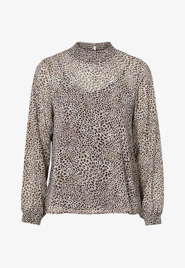Only - Blus onlStar L/S Smock Top Wvn - Brun