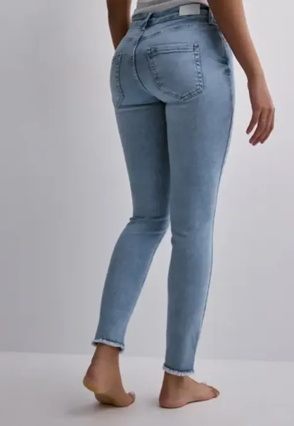 Only - Blå - Onlblush Mid Sk Ank Rw Dnm REA694 N