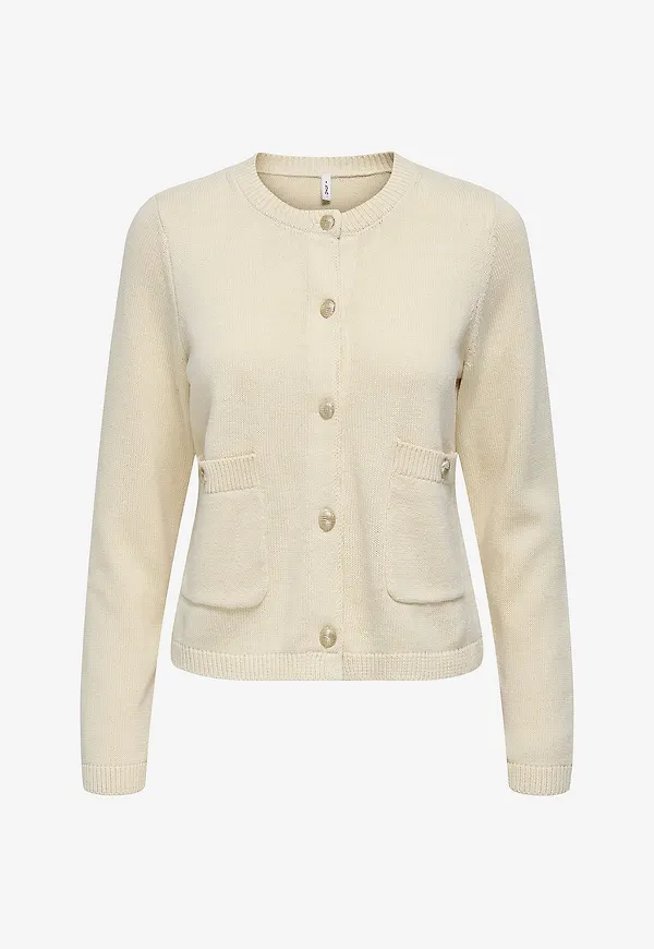 Only - Cardigan onlIsabelle LS Oneck Button - Beige