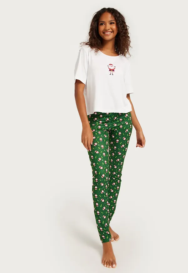 Only - Grön - Onlliga X-Mas Nightwear Set