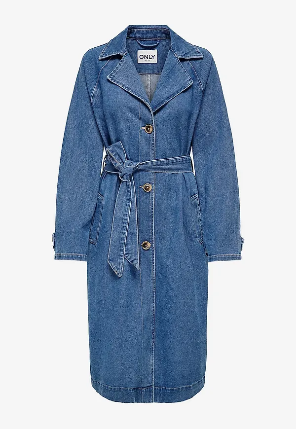 Only - Jeanskappa onlMalou Belted Trench Dnm - Blå