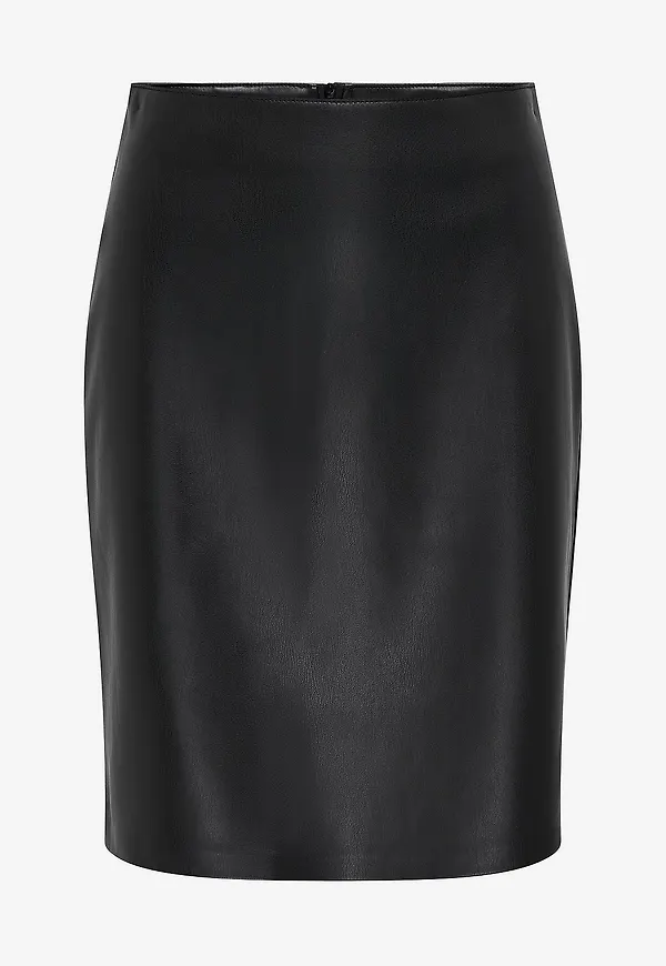 Only - Kjol onlOlive Faux Leather Skirt - Svart