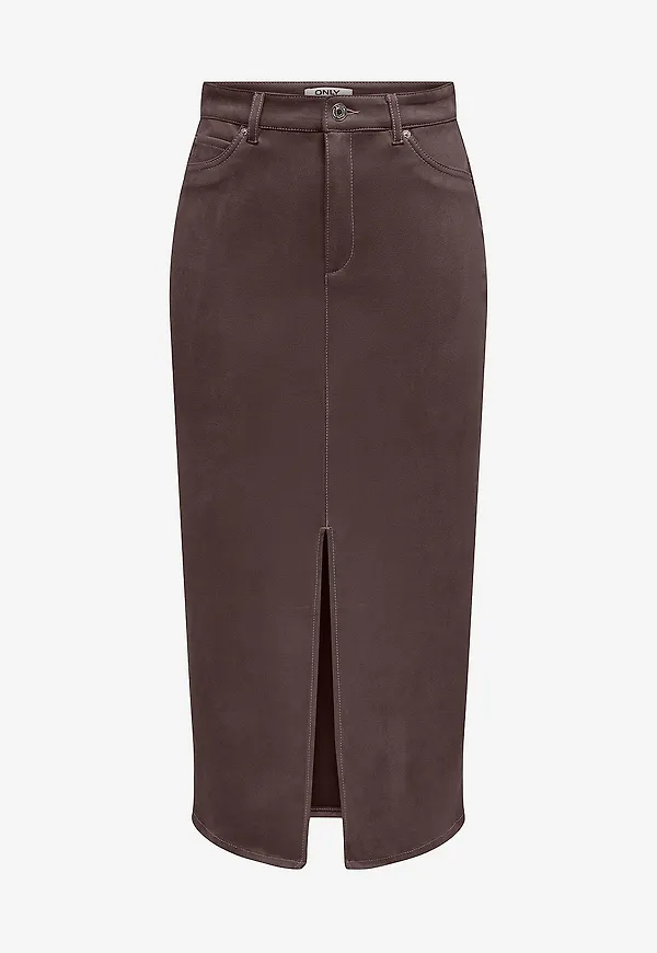 Only - Kjol onlStina Life MW Faux Suede Skirt - Brun