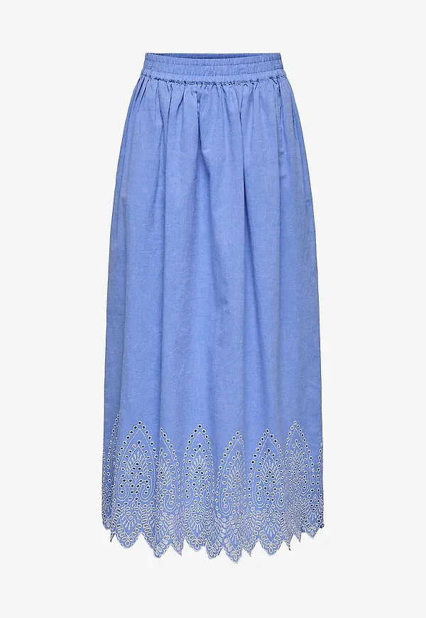 Only - Maxikjol onlTulum Emb Maxi Skirt - Blå