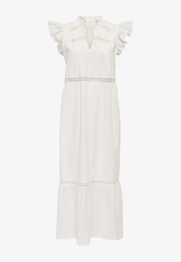Only - Maxiklänning onlSunny Capsl Frill Dress Wvn - Vit