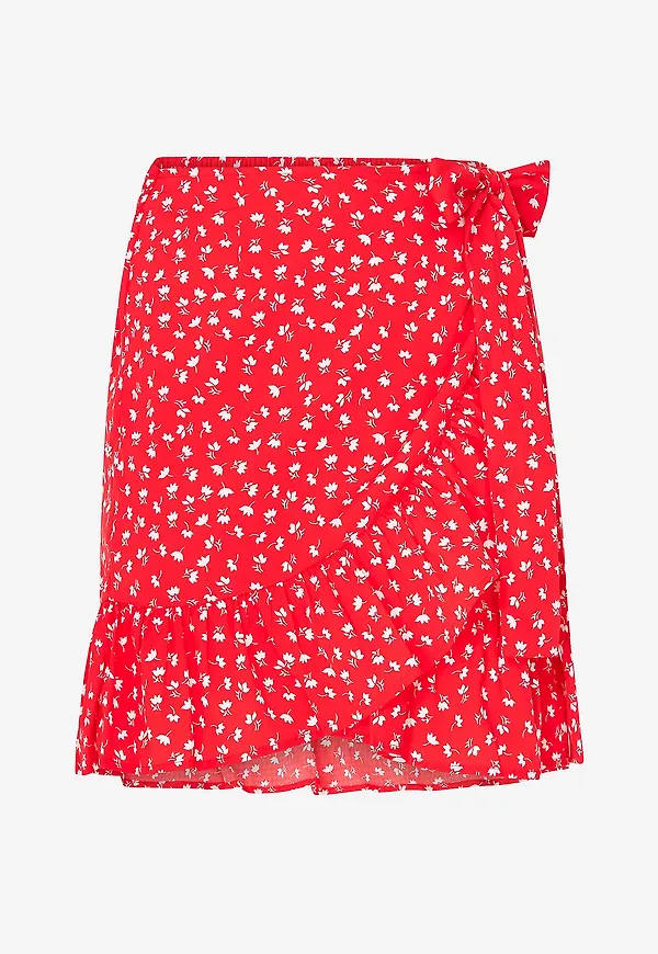 Only - Omlottkjol onlOlivia Wrap Skirt Wvn - Röd