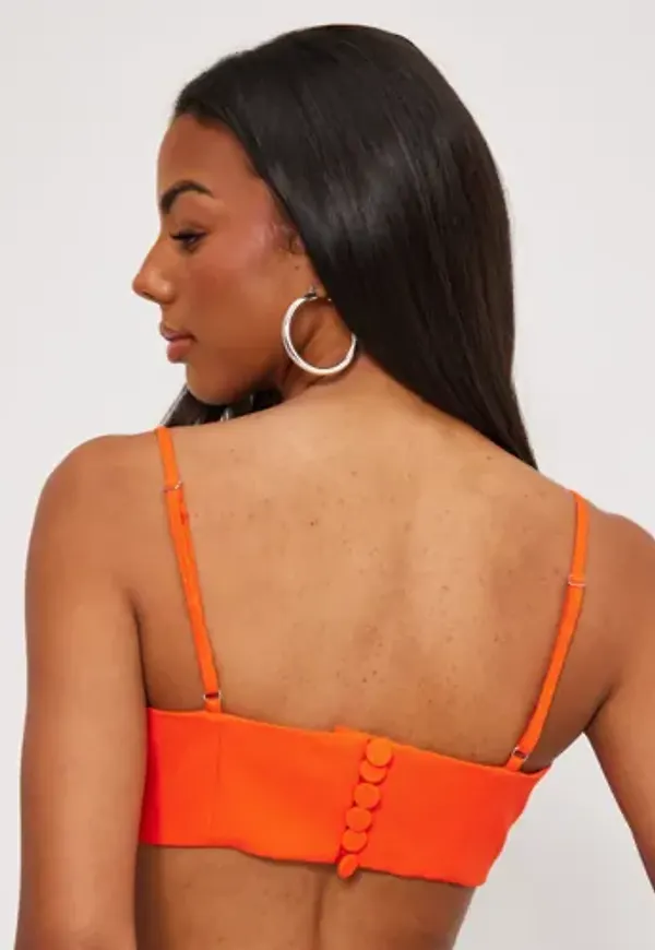 Only - Röd - Onlabba S/L Strap Cropped Top Cc Tl