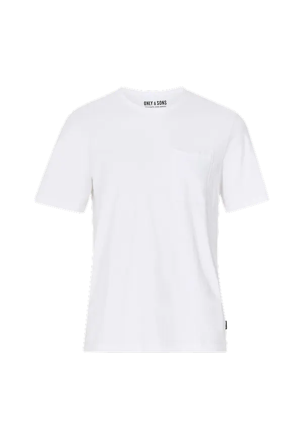 ONLY & SONS - T-shirt onsRoy Reg SS Slub Pocket Tee - Vit - S