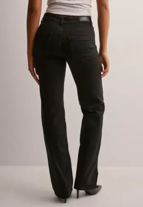 Only - Svart - Onlblush Mid Straight Dnm REA2343 N