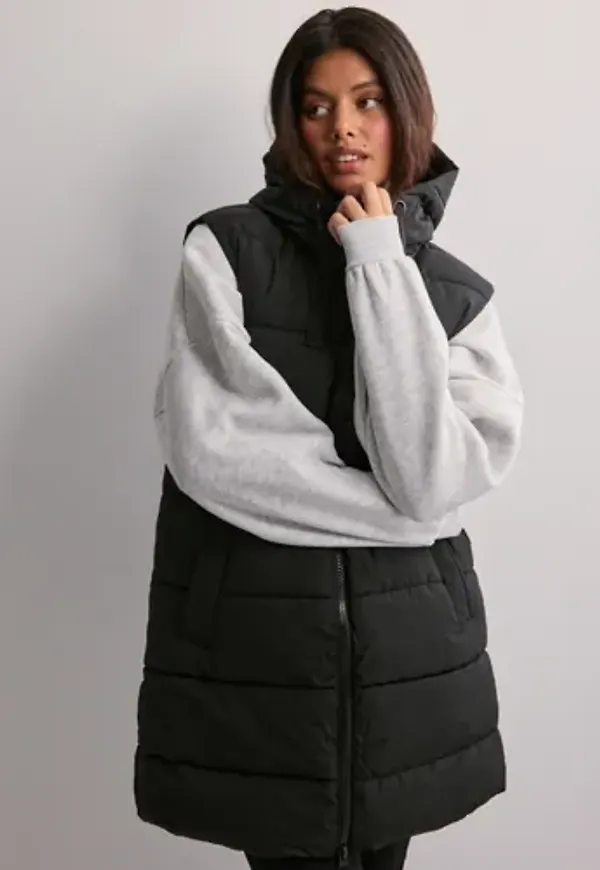 Only - Svart - Onlclair Puffer Hood Waistcoat Otw