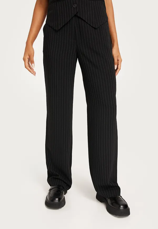 Only - Svart - Onlkiya Hw Wide Pinstripe Pant