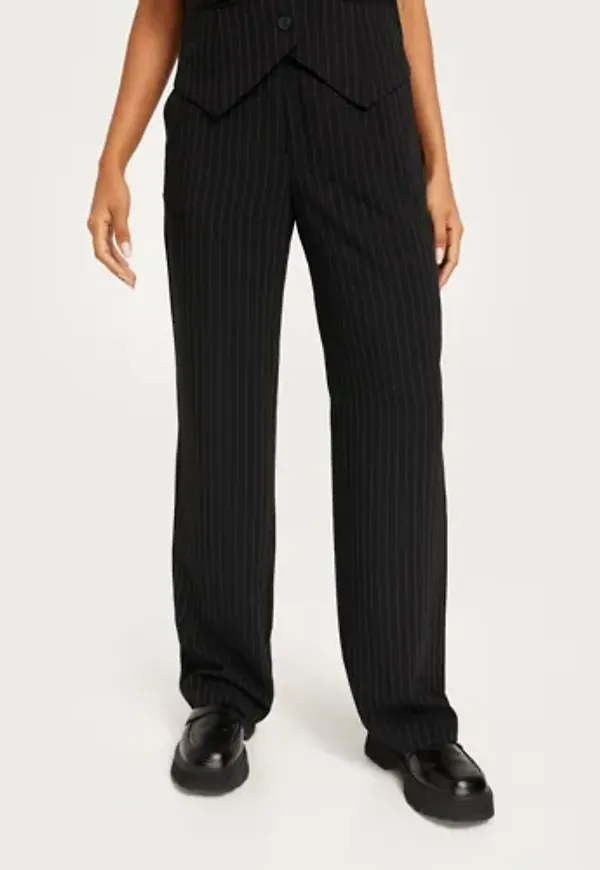 Only - Svart - Onlkiya Hw Wide Pinstripe Pant