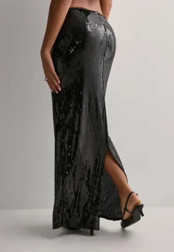 Only - Svart - Onlmary Sequins Skirt Jrs