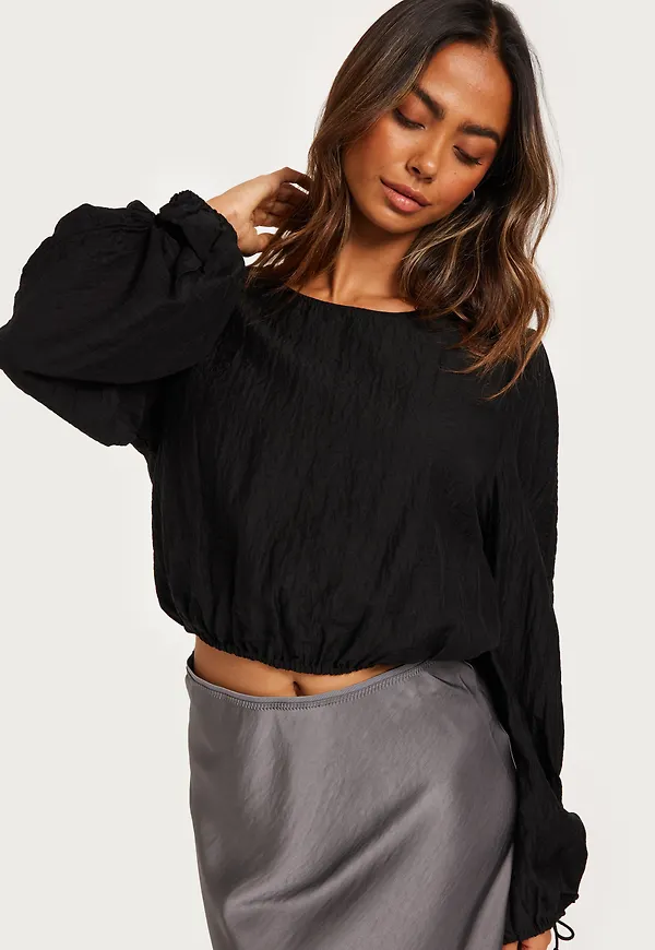 Only - Svart - Onltiana Ls Top Wvn
