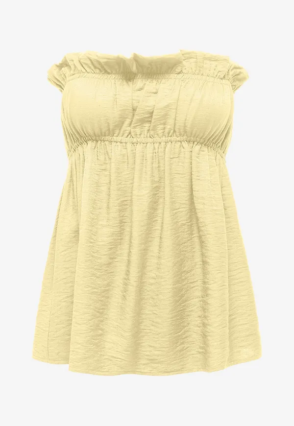 Only - Tubtopp onlLino Ruffle Bandeau Top Wvn OX - Gul