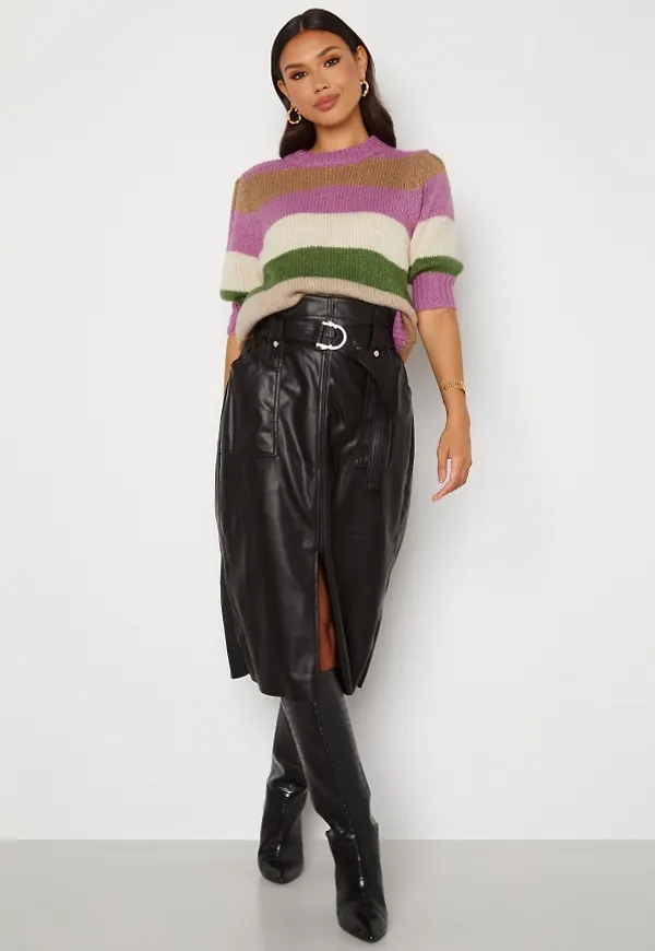 ONLY Alba Faux Leather Long Skirt Black S