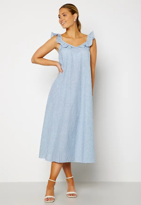 ONLY Allie Life Strap Dress Cloud Dancer Stripes L
