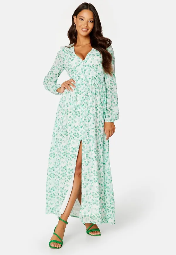 ONLY Amanda L/S Long Dress Cloud Dancer AOP:ALL S