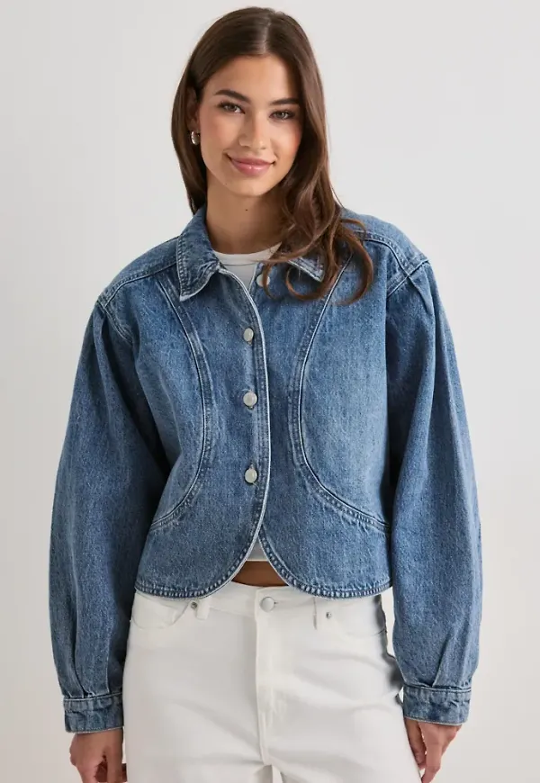 Only - Blå - Onlamber Ls Dnm Jacket Gua