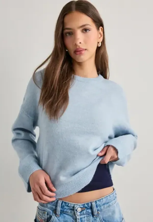 Only - Blå - Onlsimoni L/S O-Neck Pullover Knt N
