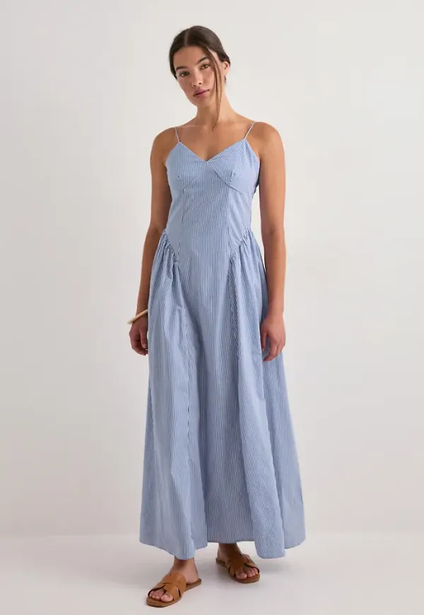 Only - Blå - Onltiari Strap Hip Dress Wvn