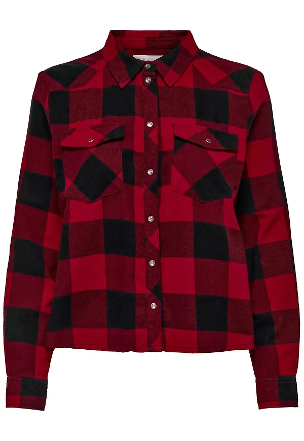 ONLY Blus röd / svart