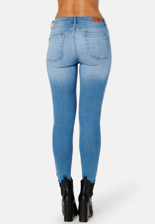 ONLY Blush Mid Ankle Zip Denim Light Medium Blue De S/34