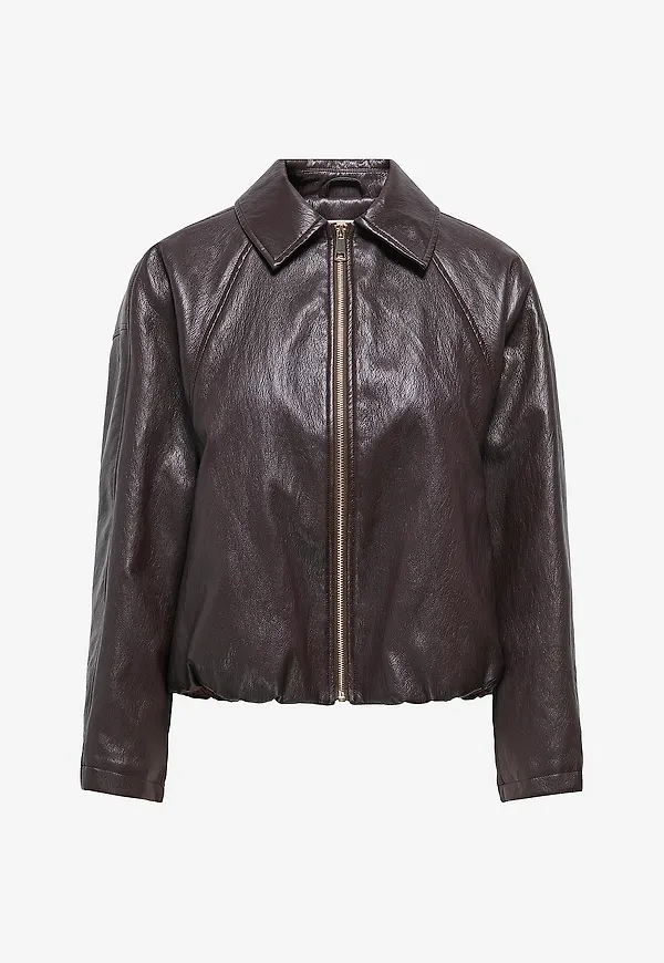 Only - Bomberjacka Onlmasja Faux Leather Padded Bomber - Brun