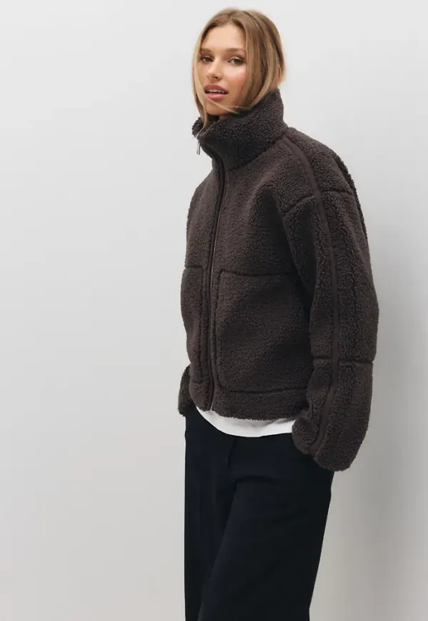 Only - Brun - Onlaspen Life Teddy Jacket Otw