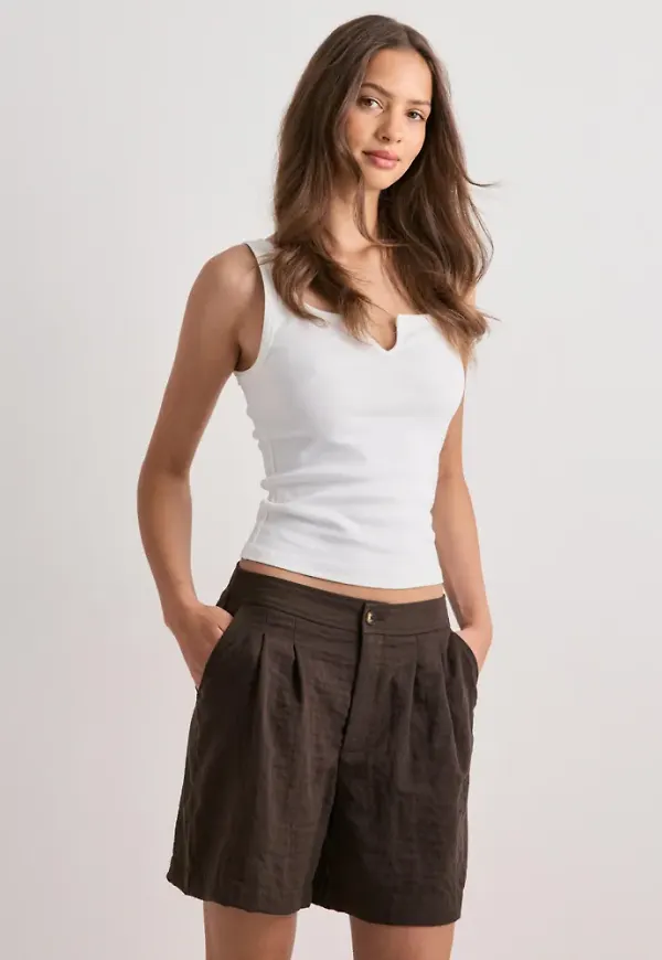 Only - Brun - Onlemmia Hw Pleat Shorts Pnt