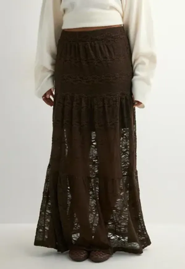 Only - Brun - Onlluna Long Skirt Jrs