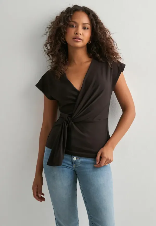 Only - Brun - Onlsilja S/L Twist Top Jrs