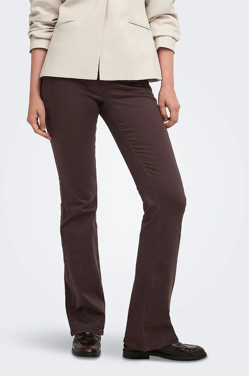 Only - Byxa onlBlush Mid Flared Colour Pant Pnt - Brun