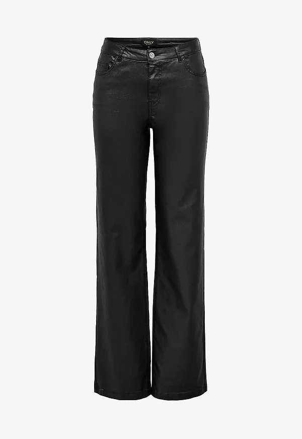 Only - Byxor onlBlush-gosh MW Str Coated - Svart