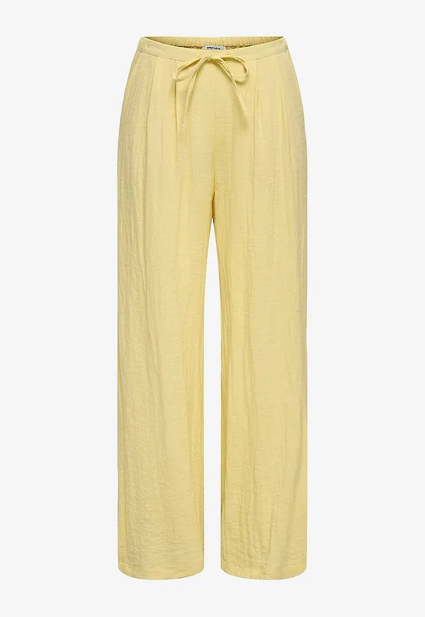 Only - Byxor onlIta MW Linen Look Wide - Gul