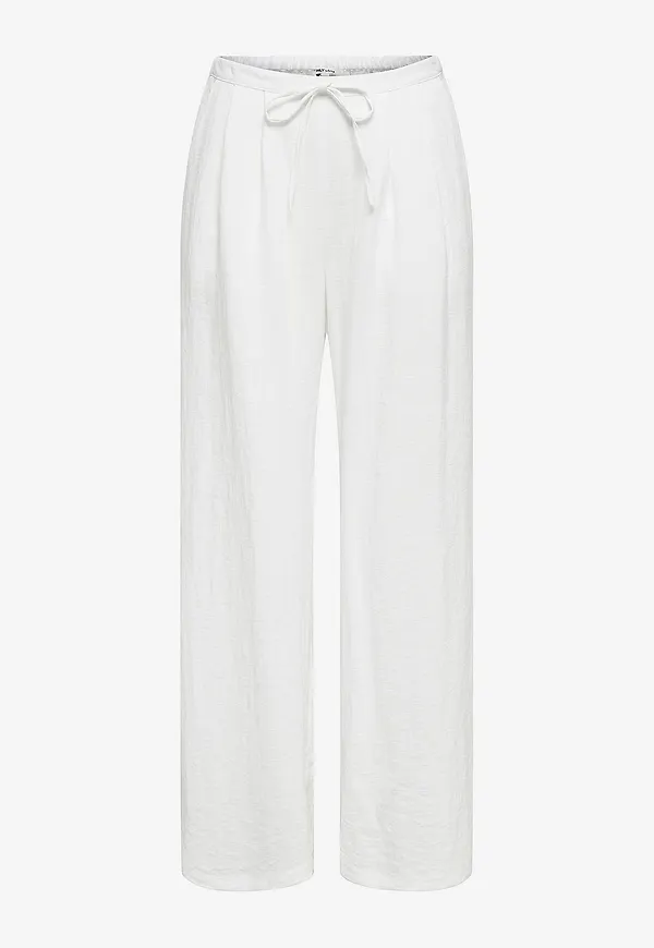 Only - Byxor onlIta MW Linen Look Wide - Vit