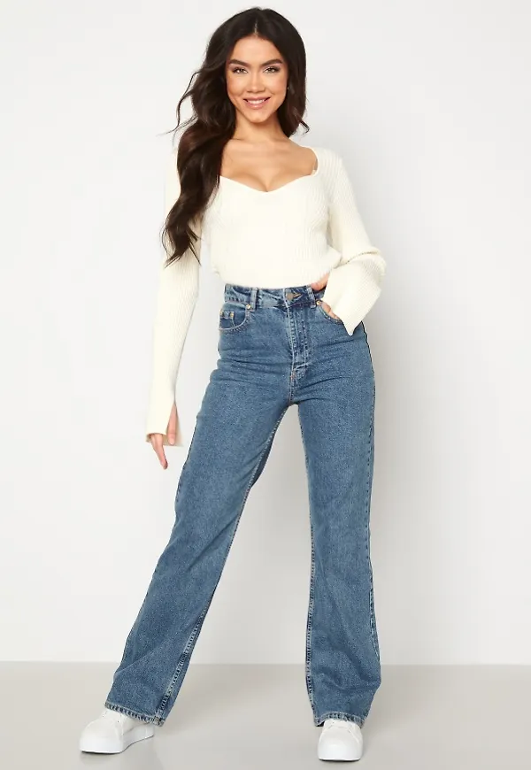 ONLY Camille Life HW Wide Medium Blue Denim 32/32