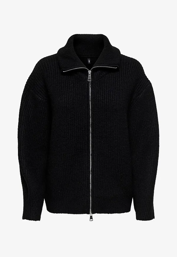 Only - Cardigan onlMindy Life LS Double Zip Cardiga - Svart