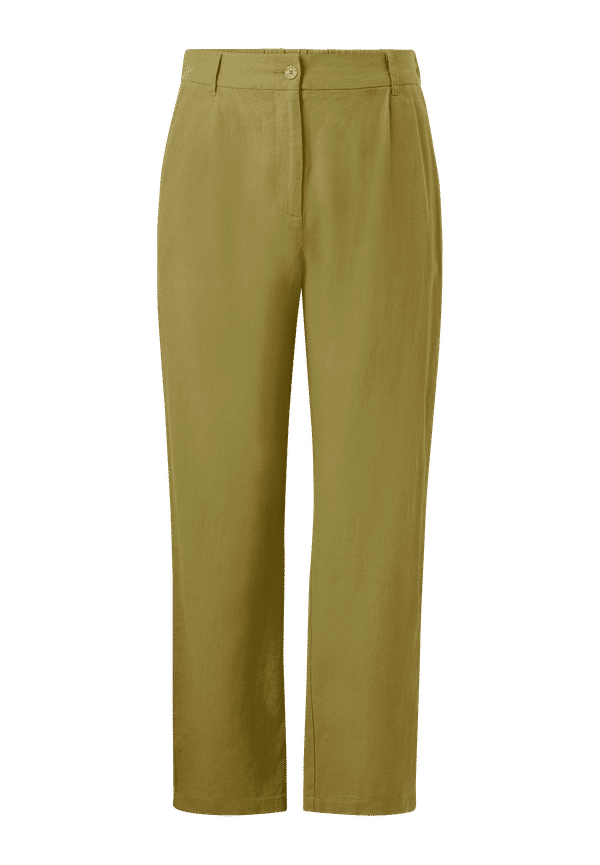 Only Carmakoma - Byxor carCaro HW Linen Pant Wvn - Grön - 48