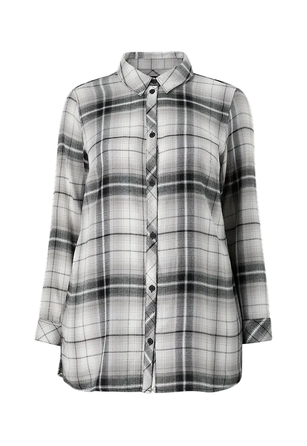Only Carmakoma - Skjorta carMisto Life LS L Check Dnm Shirt - Svart