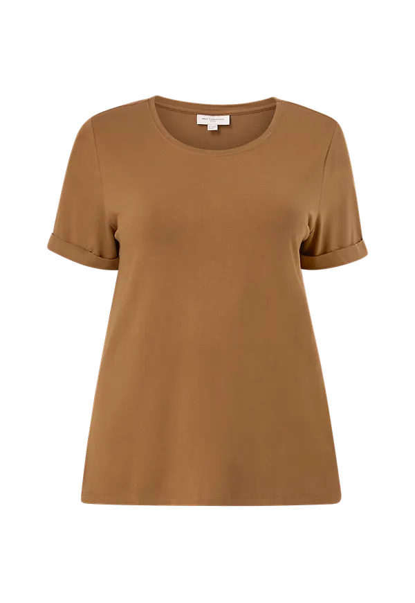 Only Carmakoma - Topp carCarma S/S Fold Up Top - Brun