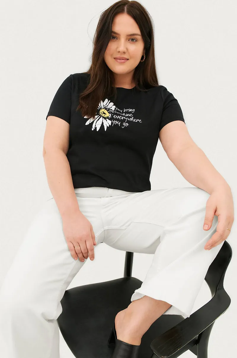 Only Carmakoma - Topp carDaisa Reg Tee - Svart