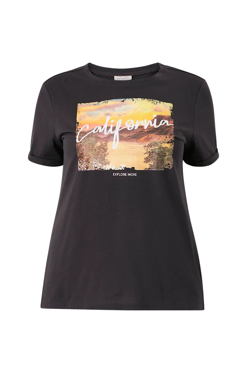 Only Carmakoma - Topp carExplore Life SS Tee Jrs - Svart